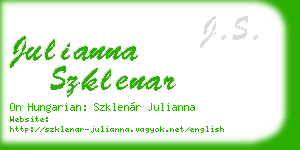 julianna szklenar business card